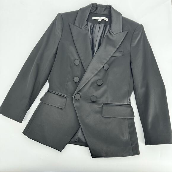 Veronica Beard Satin Empire Dickey Blazer Size 2 Black Cocktail‎ Evening - Picture 3 of 10